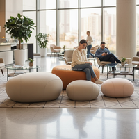 Chaise en fibre de verre moderne en forme de galet pour salon et décoration intérieure de centre commercial