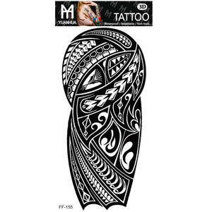 Manga de <span class=keywords><strong>brazo</strong></span> de tatuaje <span class=keywords><strong>para</strong></span> <span class=keywords><strong>hombres</strong></span>, diseño de tatuaje negro falso, Cool, Tribal, venta al por mayor, (FF151-165) - Product Image 5
