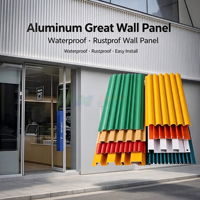 Panneau mural en aluminium côtelé décoratif, revêtement poudré, pour bâtiments résidentiels