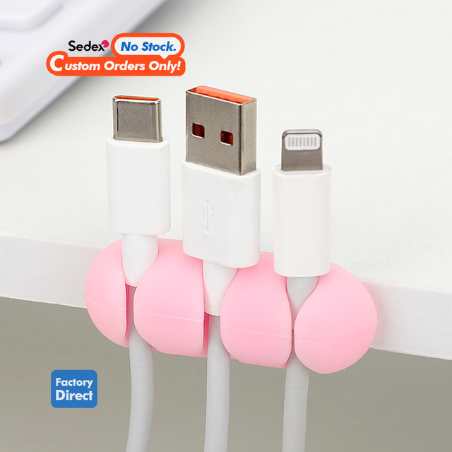 Hot Selling Portable Eco-Friendly Silicone Desk Cable Clip Set Multipurpose Data Tie Management Holder Cord Organizer Cable