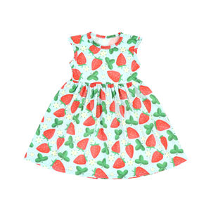 Vestido Casual sin Mangas para Niñas, Modelo BQA-188, 95% Poliéster, 5% Elastano, Color Rosa Floral, Estilo Línea A, Elástico - Product Image 4