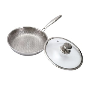 <span class=keywords><strong>กระทะ</strong></span>สเต็กสไ<span class=keywords><strong>ต</strong></span>ล์จีนแบบไม่เคลือบผิว คัดสรรอย่างพิถีพิถัน สำหรับทอดหมูสับ ลายตอกแบบดั้งเดิม ใช้ในครัวเรือน ทำจากสแตนเลส 304 พร้อมฝาแก้ว - Product Image 5