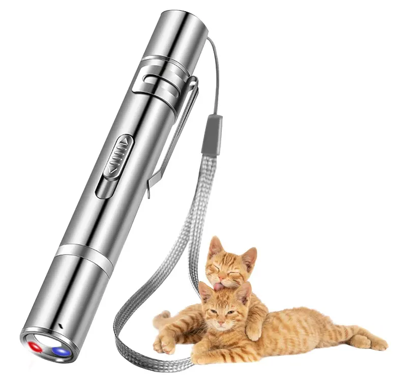 Kingtale Katze-Spielzeug Laserpointer mit 5 Mustern USB-Aufladungslaser große Reichweite und 3 Modi Training Jäger interaktives Spielzeug