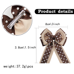 Vente en gros de nœuds à cheveux à pois pour filles, pour concours d'équitation, nœuds pour <span class=keywords><strong>queue</strong></span> de <span class=keywords><strong>cheval</strong></span>, accessoires pour concours d'équitation - Product Image 2