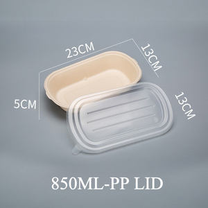 Kotak Makanan 850ml Ramah Lingkungan, Sekali Pakai, Biodegradable, Terbuat dari Bahan Daur Ulang, Wadah Salad dari Kertas Kraft, Kotak Makan Siang Sushi - Product Image 2