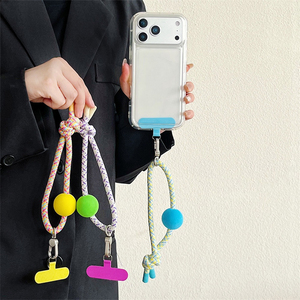 Correa de muñeca antipérdida con cordón corto con nudo de bola, cuerda de mano universal para teléfono y cámara, colgante para bolso, cadena duradera - Product Image 2