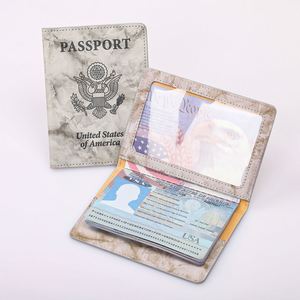 Cartera de Viaje Multifuncional GERUI de Cuero PU Delgado con Patrón de Mármol, Ligera y sin Cierre, para Pasaporte y Tarjetas de Crédito, Venta al por Mayor - Product Image 1