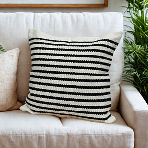 Housse de coussin noire lavable en coton tissé à la main, style vintage, pliable, pour siège de canapé, douce - Product Image 5