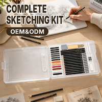 Kit de Dessin Professionnel : Ensemble d'Art et de Fournitures Artistiques, Kit de Croquis au Fusain et Crayons HB pour Artistes LT73409