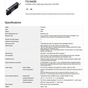 VBKtuxfg FS-N42N Fiber <b>Optic</b> Sensor <b>Digital</b> Display Amplifier 12-30V DC Enclosure Type 1 - Product Image 3
