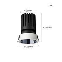 Spot LED anti-éblouissement COB en aluminium 7W 30W éclairage encastré