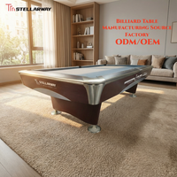 Table de billard américaine robuste STELLARWAY, directement de l'usine, pour bar/club, ardoise de 2,5 cm, tissu haute vitesse