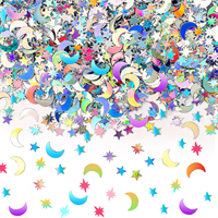 Paillettes holographiques arc-en-ciel étoiles et lunes, sequins changeants de forme, résistants aux solvants pour impression sur ongles, boîtes cadeaux et artisanat fait main