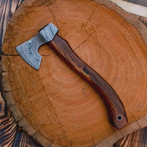 Premium Forged Durable OEM Factory Supply Handmade Damascus Steel Tomahawk <b>Axe</b> Hatchet Ergonomic Rose Wood <b>Handle</b> Survival Use - Product Image 6