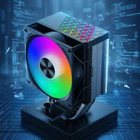 Ventilateur de refroidissement CPU H4 ARGB pour processeurs 12e/13e génération, 4 broches, 4 caloducs, 25 mm, 92x92x25 mm, roulement fluide, 14,88-40,94 CFM, pour boîtier d'ordinateur