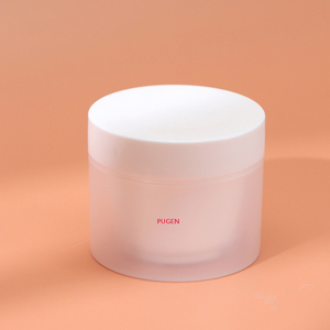 Sang Trọng 50G 100G 120G 150G Frosted Matte Double-Sàn Kem Lọ Nhựa Mỹ Phẩm Với Twist Nắp Màu Trắng - Product Image 4