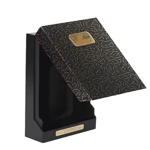 Luxury Black Printing Paper Cover Cardboard Perfume Lipstick Oil Gift Cosmetic Package Box Custom Logo EVA Inner