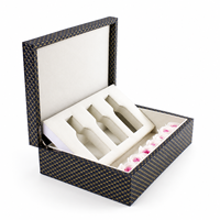 Boîte cadeau de luxe personnalisée en MDF pour parfums, avec couvercle rabattable, emballage multi-flacons, finition brillante faite à la main, gravure de logo personnalisée