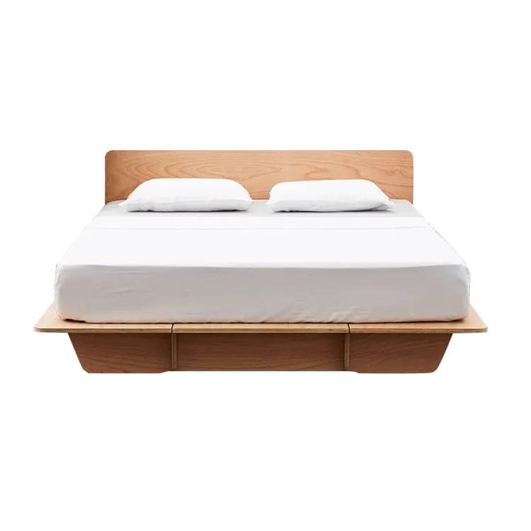 Ensemble de meubles en bois épais, économique et noir, pour chambre à coucher, 2 pièces