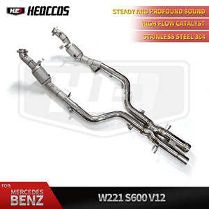 Tuyau de descente à haut débit pour <span class=keywords><strong>Mercedes</strong></span> <span class=keywords><strong>Benz</strong></span> <span class=keywords><strong>S600</strong></span> W221 <span class=keywords><strong>V12</strong></span>, conception en X, échappement performance avec isolation - Product Image 6