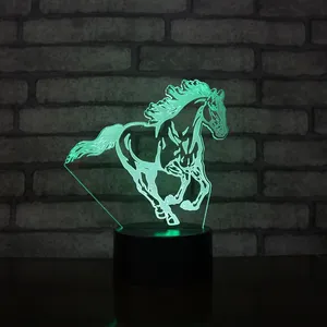 3d Lampu Akrilik Kuda Bentuk 7/16 Warna Berkedip Led Malam Lampu Lampu Hadiah Memori Set Lampu UNTUK Baby Night Light