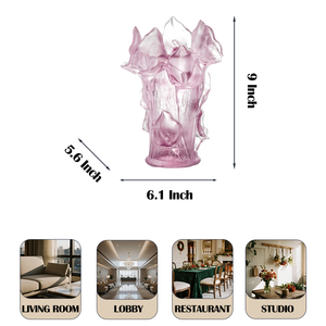 Sembolik Calla Lily Vazo El Yapımı 23 cm Kristal Sanatı Modern Akış Tasarımı Lüks Yıldönümü ve Ofis Hediyesi - Product Image 2