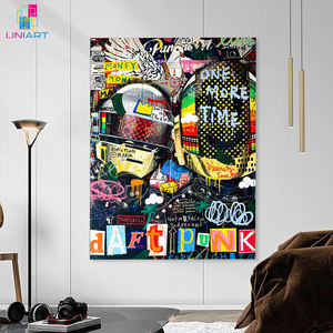 UNIART Street Graffiti Art <span class=keywords><strong>Daft</strong></span> <span class=keywords><strong>Punk</strong></span> per sempre stampa su tela stampe di Poster di arte della parete tela pittura di arte della parete immagine per la decorazione della casa - Product Image 5