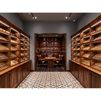 Humidor en bois espagnol de luxe au design rétro, grande capacité, logo personnalisé, portes en verre pour le stockage des cigares