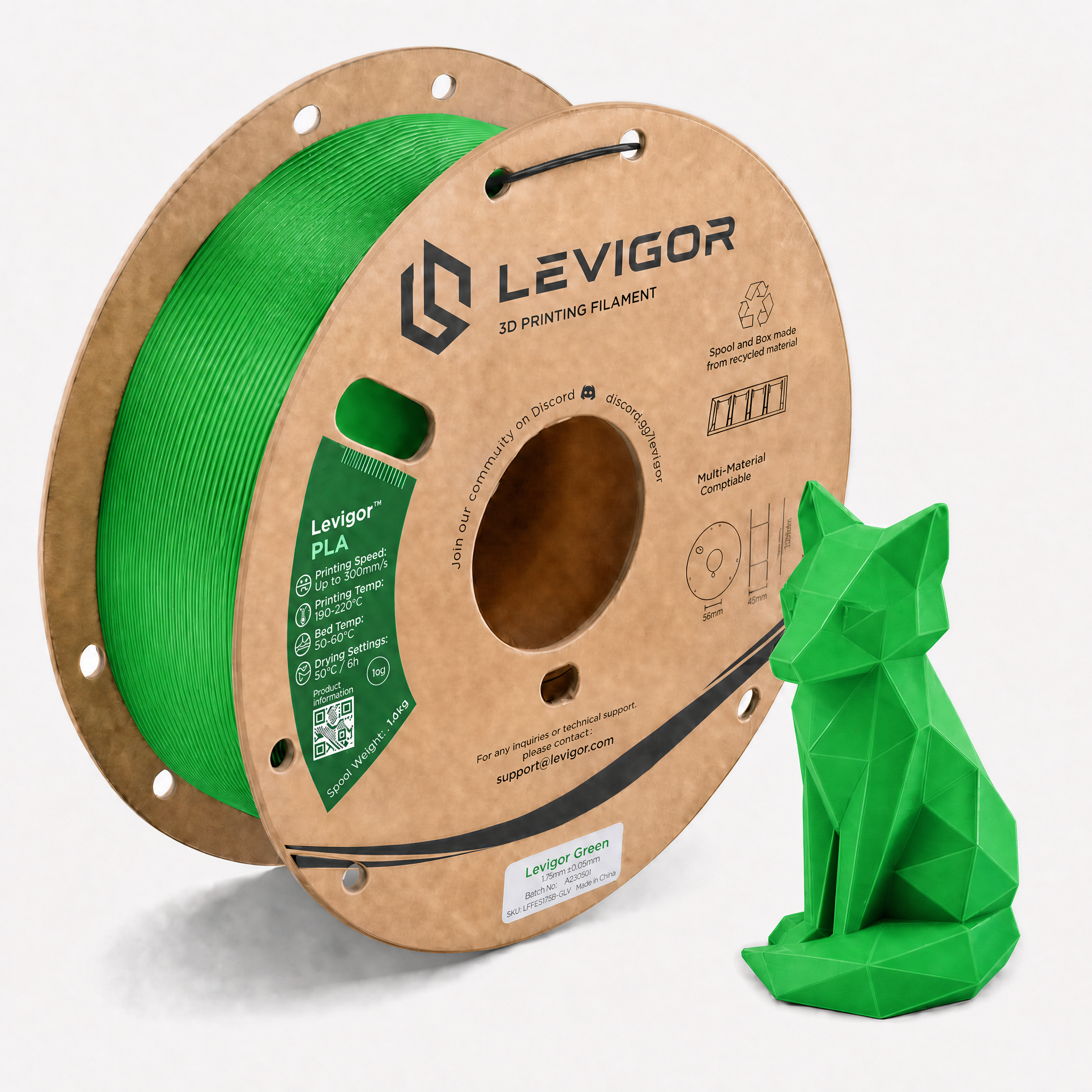 เส้นใย PLA สีเขียว Levigor