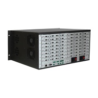 Matriz de Video Modular 4K60 SDI/HDBT 16x16 /DVI/VGA HD de Metal con Soporte para Fibra Monomodo para Empalme de Video Wall LCD