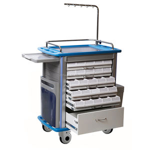 Hecai 제조업체 도매 병원 약물 카트 서랍 6 개가있는 의료 응급 트롤리 - Product Image 2