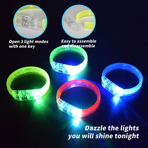 <b>Spot</b> Low Price Wholesale Customize <b>LED</b> Wristband Wedding Party Acrylic Bracelet Button Battery Glow Bracelet Christmas New Year - Product Image 4