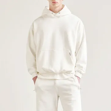 Wholesale Custom Logo Hoodies Vendor Soft Cut and Sew Mens GYM No String Fitness White Plain Oversized Hoodie
