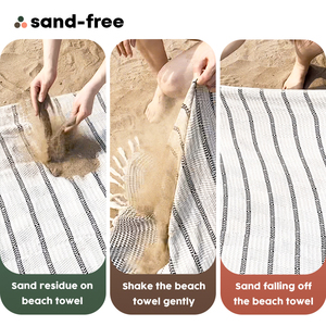 Serviette de plage turque Fouta <span class=keywords><strong>Hammam</strong></span> personnalisée en coton doux 100 % anti-sable, haute qualité, en promotion - Product Image 4