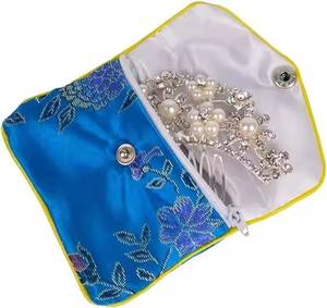 Silk Jewelry Pouches Jewelry Card Pouch <b>Bags</b> Zipper Jewelry Package <b>Bags</b> - Product Image 6