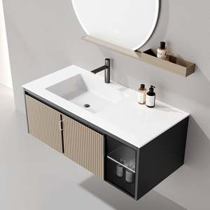 Mueble de Baño Impermeable de Alta Calidad, Gabinete con Espejo LED Montado en la Pared, Mueble de Baño con Lavabo Individual para Proyectos de Villas - Product Image 2