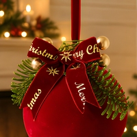 Boules de Noël en velours rouge, décorations suspendues incassables, décorations pour arbre de Noël, cadeau