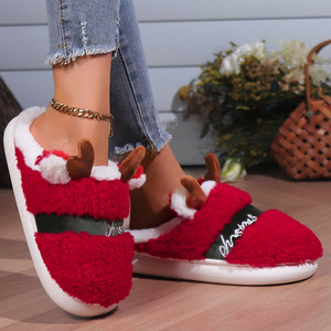 Nuevas Pantuflas Navideñas de Algodón con Suela Suave Antideslizante, Diseño de Ciervo, como Regalo de Navidad - Product Image 1