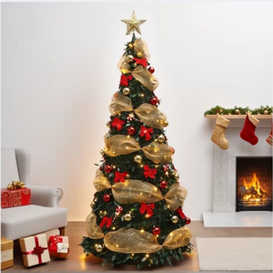 Tendance du moment : Arbre de Noël artificiel floqué en PVC, design pliable, lumières LED multicolores, fonctionne sur piles, pour intérieur, personnalisable - Product Image 1