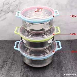 Large Capacity Stainless Steel Lunch <b>Box</b> Plastic Lid Fresh-Keeping Food Instant Noodle <b>Storage</b> for Baby Refrigerator Compatible - Product Image 2