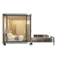 Capsule de glamping mobile de luxe moderne pour l'extérieur, hôtel-resort, maison mobile
