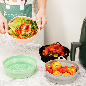 Revêtements pliables en silicone de qualité alimentaire pour friteuse à air Revêtements réutilisables Panier pour friteuse à air Tapis rond Plateau de cuisson pour four Fabricant de moules Vente en gros - Product Image 2