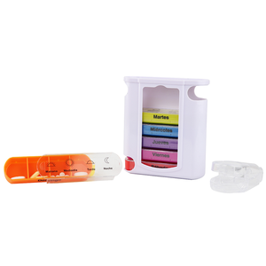 กล่องยาพลาสติกประจำสัปดาห์7วัน4ช่องจัดเก็บข้อมูลการแจ้งเตือนการใช้ยาพร้อมเครื่องตัดยา - Product Image 2