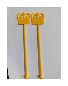 Disesuaikan Tahan Lama <span class=keywords><strong>Food</strong></span> <span class=keywords><strong>Grade</strong></span> Kualitas Bahan Plastik Swizzle <span class=keywords><strong>Stir</strong></span> Sticks dengan Mahkota untuk Mengaduk Koktail dan Minuman Campuran - Product Image 2