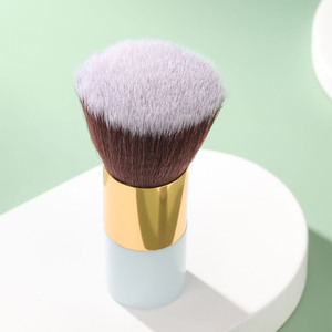 Grand <span class=keywords><strong>pinceau</strong></span> à poudre <span class=keywords><strong>Kabuki</strong></span>, moelleux et dense, en fibres synthétiques PBT, végétalien et sans cruauté, avec manche carré, personnalisable OEM - Product Image 3