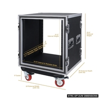 Étui antichoc 12U Rack Case DJ Shock Mount Rack Road Case ATA Case avec roulettes 12U Space