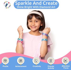 Kit per braccialetti artistici con diamanti-include 6 pezzi-Kit per la creazione di braccialetti per ragazze-Kit per l'<span class=keywords><strong>arte</strong></span> dei diamanti per bambini - Product Image 2