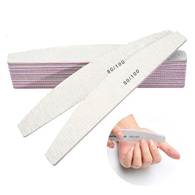 Professional Emery Board Pedicure Tools Custom Logo 80/100/180/240/320 Grit Double-Sided Nail File Set