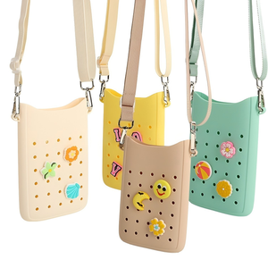 Linda Bolsa de Playa de Silicona 3D con Diseño de Agujeros DIY y Correa para el Hombro, Fundas para Teléfono Móvil para iPhone 15 ProMax, Bolsa Cruzada - Product Image 6