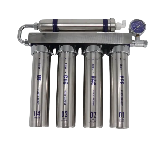 OEM/ODM Filtres à eau ultra filtrants portables en 5 étapes en acier inoxydable 304 avec robinet pour boire à la maison fournis/